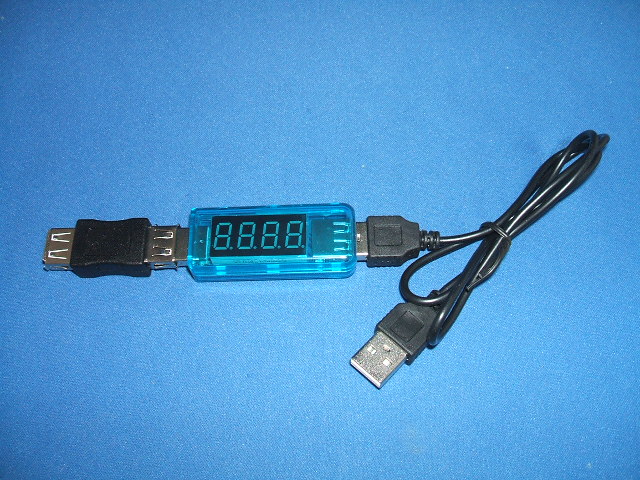 Photo of Digital Meter measuring power going into a USB A Socket