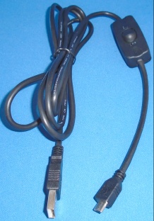 Image of USB Power cable/lead USB A Male to microUSB Male for Raspberry Pi etc. including Power Switch (1.8m)