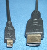 Image of MicroHDMI male to HDMI plug Cable/lead (1m)