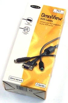 Image of Belkin OmniView E Series VGA & PS/2 KVM (Keyboard, Video & Mouse) Switch cable/lead set (1.8m)