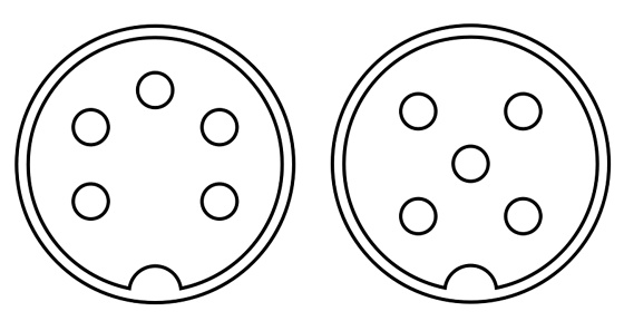 Image of BBC B Modem connecting Cable/lead 5 Pin DIN Domino to 5 Pin DIN 240deg