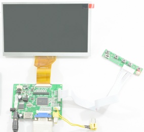 Image of 7" Widescreen HDMI Colour LCD panel 800x480 with HDMI, VGA & 1V composite inputs