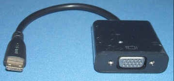 Image of MiniHDMI to SVGA Converter, Captive miniHDMI cable/lead