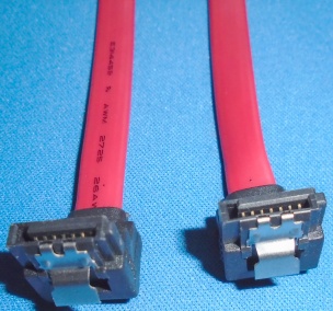 Image of Serial ATA (SATA) data cable/lead (right angle 'Down' both ends) (45cm)
