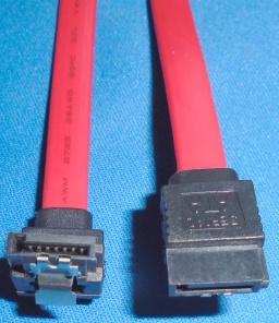 Image of Serial ATA (SATA) data cable/lead (right angle 'Down' one end) (20cm)