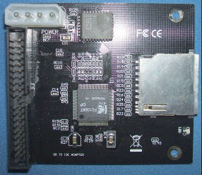 Image of Secure Digital (SD) to IDE adaptor (40way male IDE connector and power connector)