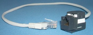 Image of RJ45 plug to chassis mounting socket