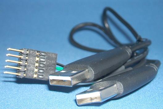 Image of Two USB A plugs to 10pin male ATX/ITX front mounting socket CABLE/lead