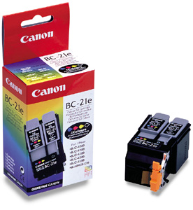 Image of Canon BC-21e print head, Black & Colour ink tanks (BC21e) Sealed Tub