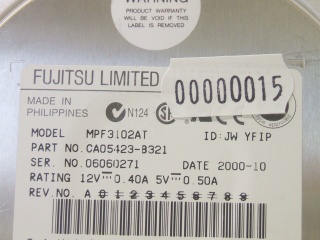 Image of Refurbished 3.5" IDE drive: Fujitsu 10.2GB MPF3102AT