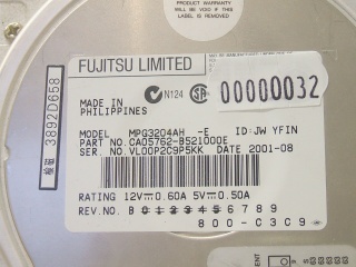 Image of Refurbished 3.5" IDE drive: Fujitsu 20.5GB MPG3204AH