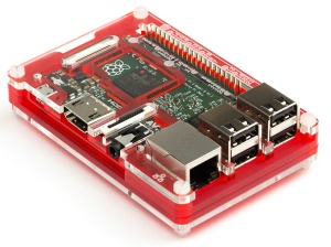 Image of Pibow Coupe Red Acrylic Case/Enclosure for Model B Raspberry Pi 2, 3 and Pi 1 B+