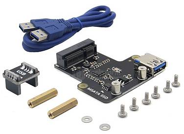 Image of mSATA interface with 128GB SSD Drive for Raspberry Pi (X850 Shield)