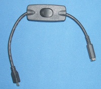 Image of DC 2.1mm socket to microUSB plug with switch