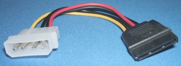 Image of Hard drive IDE (Molex) to SATA power adaptor cable/lead