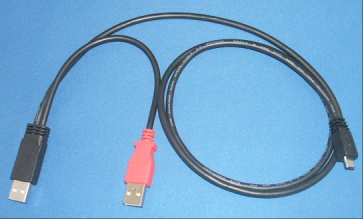 Image of MicroUSB-USB Y Power Cable/Lead suitable for Raspberry Pi (90cm)