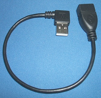 Image of USB2.0 A - A Left-angle (270degree) extension Cable/lead suitable for Raspberry Pi, short (Pack of 2)