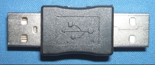 Image of USB A Male to USB A Male solid adaptor (Gender changer)